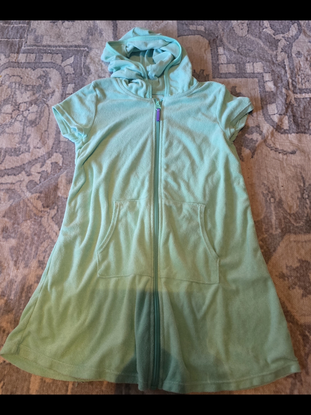 wonder nation Aqua Zip-Up Terry Cloth Swim Cover Up